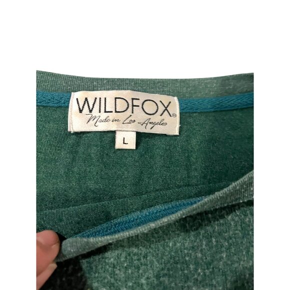Wildfox Green Long Sleeve Pullover Sweatshirt L - Picture 4 of 10